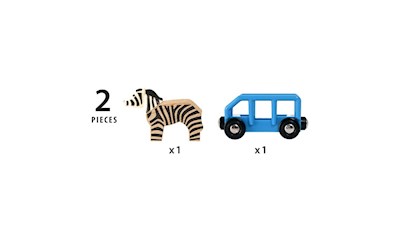 Zebra und Wagen
