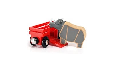 Flusspferd und Wagen