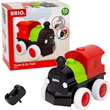 Push & Go Zug mit Dampf - Lernspielzeug für Kinder ab 18 Monaten