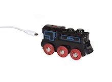 Schwarze Akku-Lok mit Mini-USB